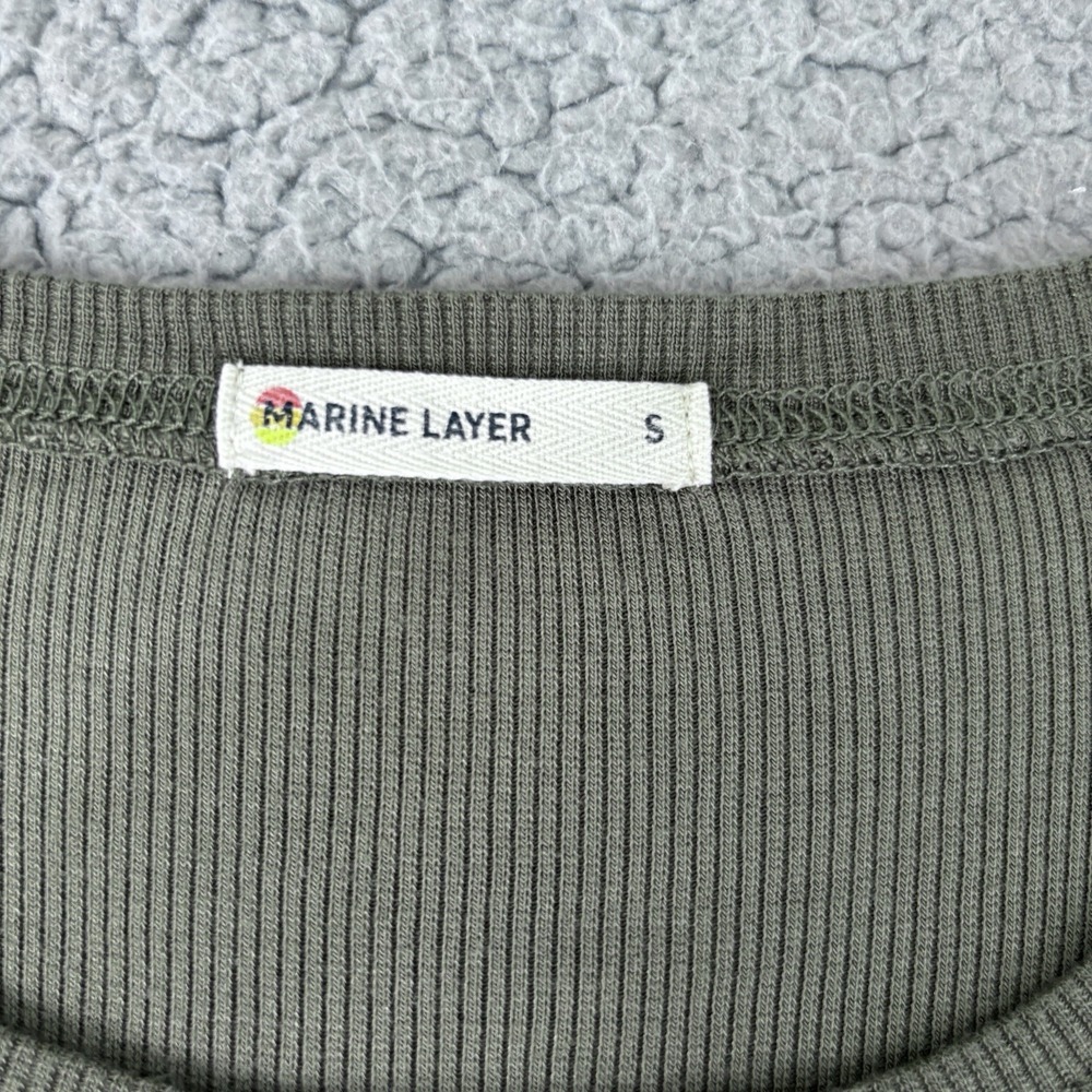 Marine Layer Top Womens Small Olive Green Twist Front Modal Stretch Minimalist - Picture 3 of 8